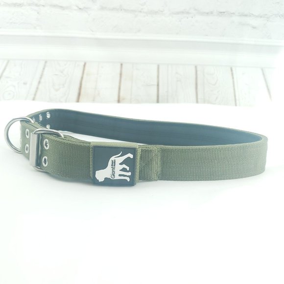 Giant Breed Nation Khaki Green Heavy Duty Nylon Breed Dogs Tactical Collar Sz XL - Picture 1 of 14